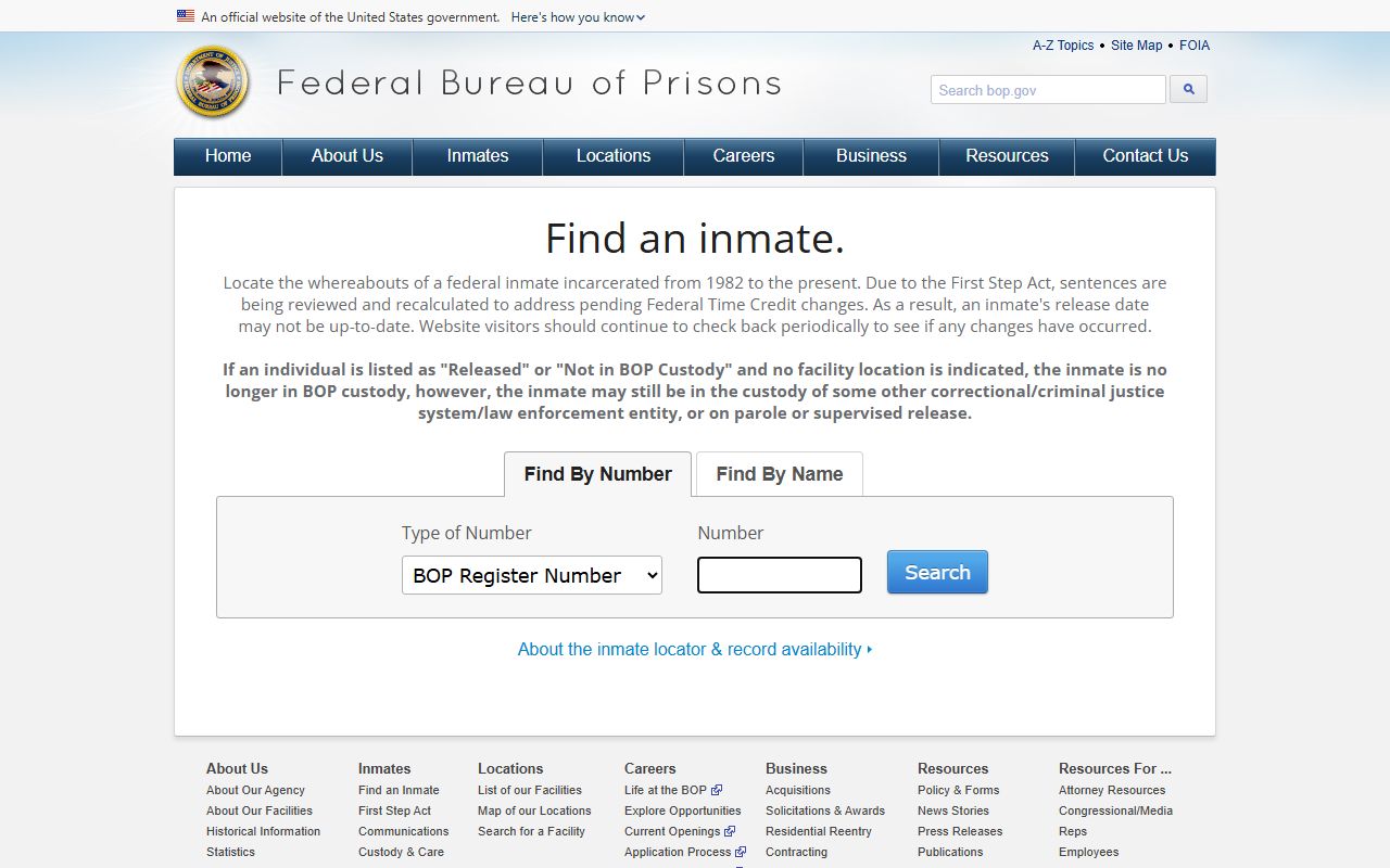 Tulsa County released inmates federal Bureau of Prisons locator